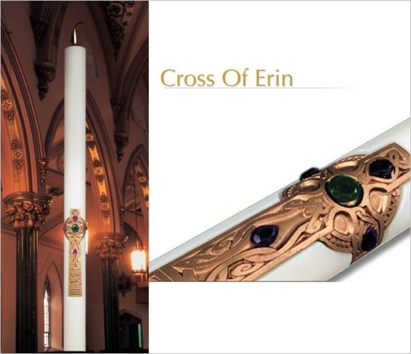 Cross of Erin Eximious Paschal Candles, Plain End